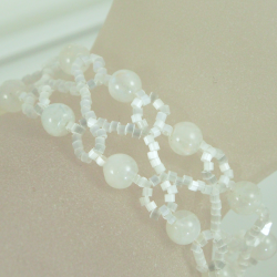 Bracelet S Silver 925 - Duo Moonstone-Satin white - Bracelet S Silver 925 - Argent 925